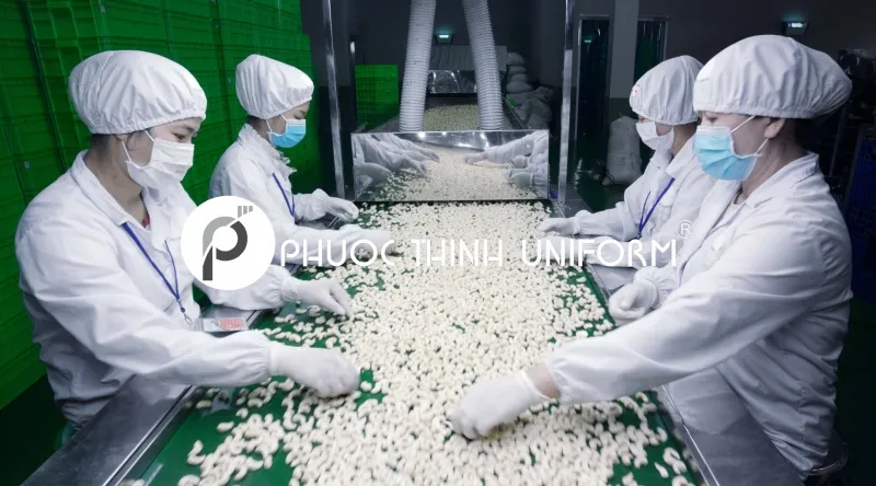 Đồng phục bảo hộ lao động 04 Mẫu đồng phục công nhân thực phẩm đảm bảo an toàn vệ sinh