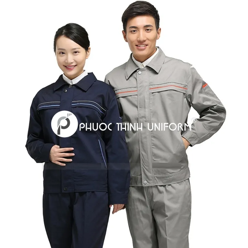 Đồng phục bảo hộ lao động 04 Đồng phục công nhân kaki bền đẹp, ít bị bám bẩn