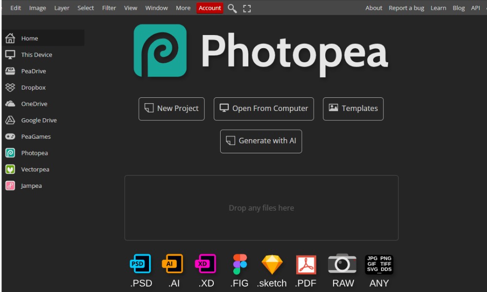 Photopea hỗ trợ người dùng tạo ra những mẫu in đồng phục sắc nét như Photoshop