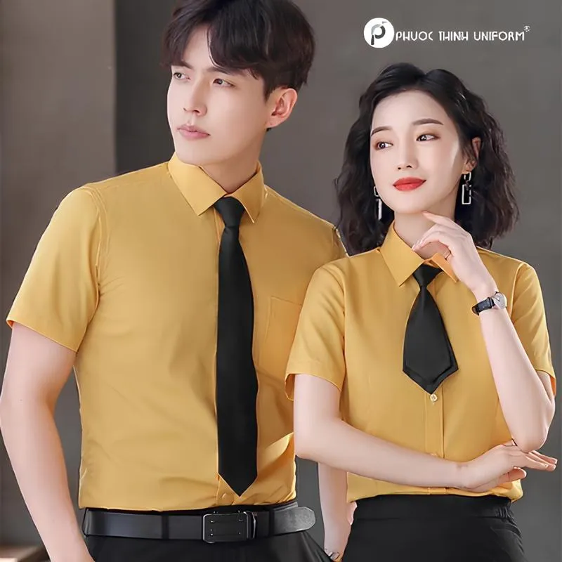 Top 5 mẫu áo đồng phục màu vàng đẹp, nổi bật áo đồng phục màu vàng