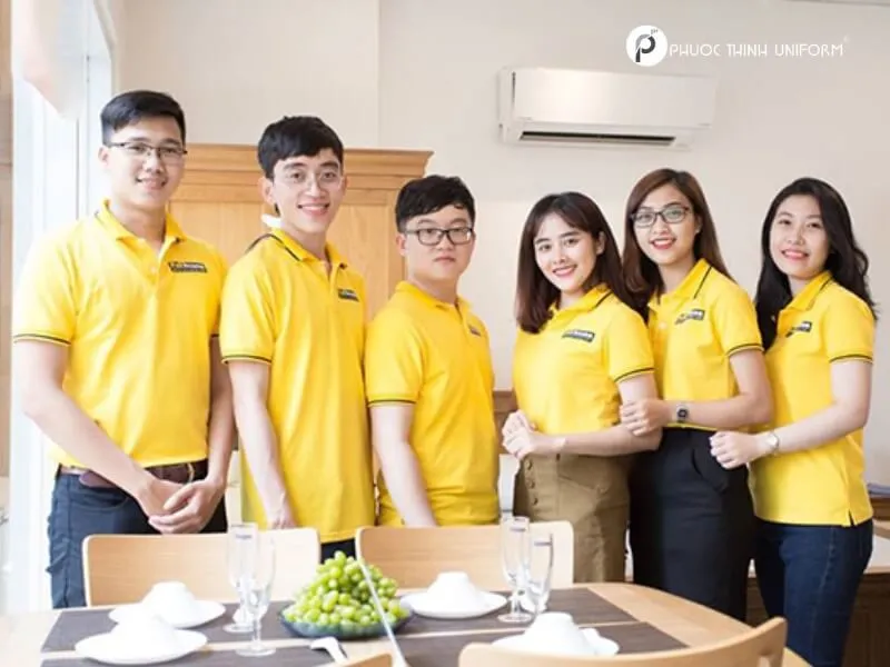 Top 5 mẫu áo đồng phục màu vàng đẹp, nổi bật áo đồng phục màu vàng