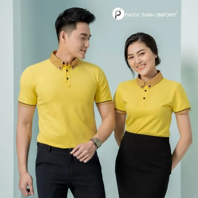 Top 5 mẫu áo đồng phục màu vàng đẹp, nổi bật áo đồng phục màu vàng