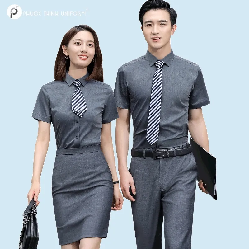 Khám phá 5+ mẫu áo đồng phục màu xám thanh lịch, tối giản áo đồng phục màu xám
