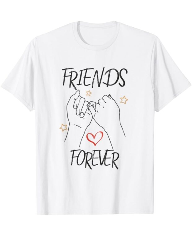 Áo thun nhóm màu trắng "Friend Forever"