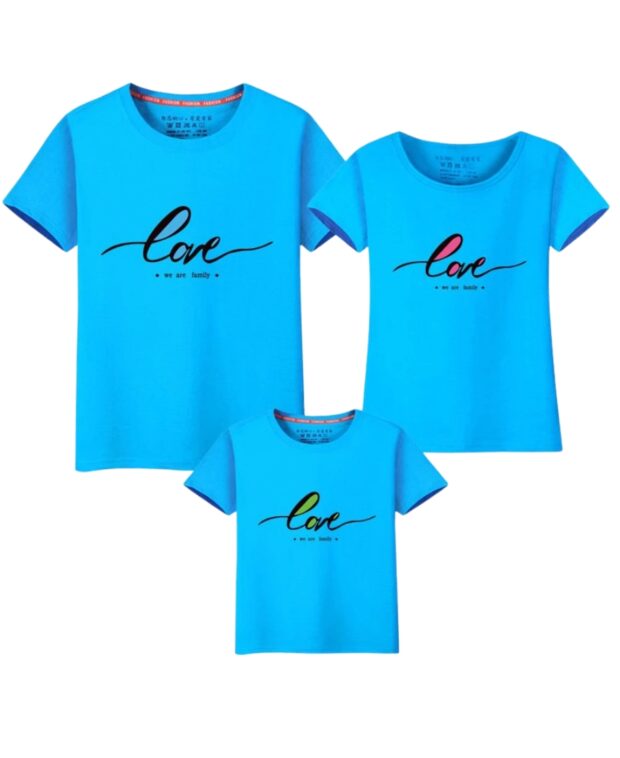 Áo đồng phục nhóm đi du lịch màu xanh “LOVE”