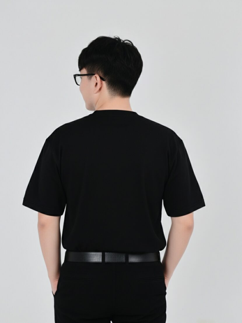 Áo Đồng Phục Nhóm Màu Đen Họa Tiết Trắng