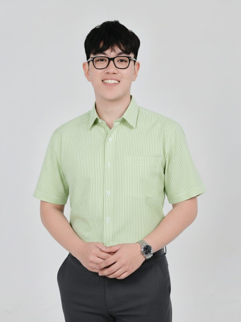 Áo Sơ Mi Đồng Phục phối sọc trắng xanh lá - 20