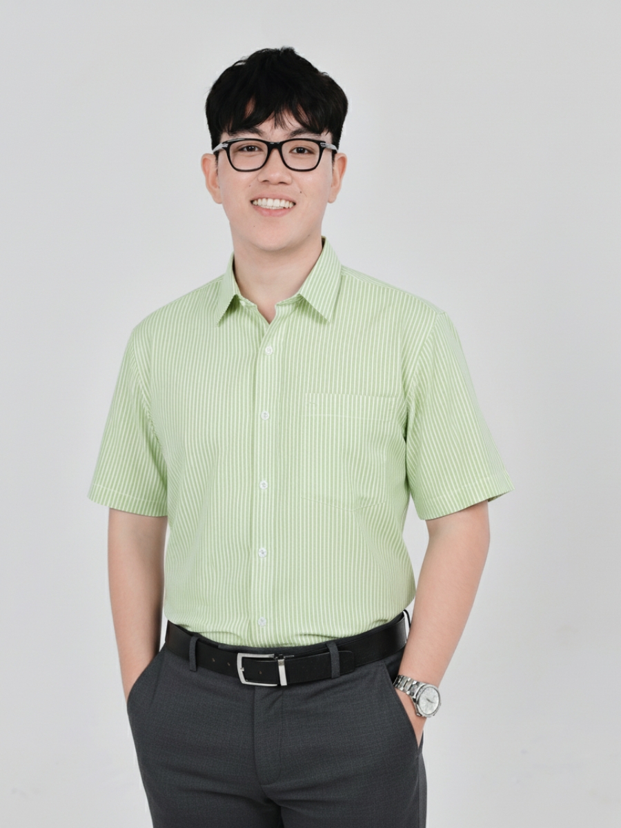 Áo Sơ Mi Đồng Phục phối sọc trắng xanh lá - 20 Áo Sơ Mi Đồng Phục phối sọc trắng xanh lá - 20