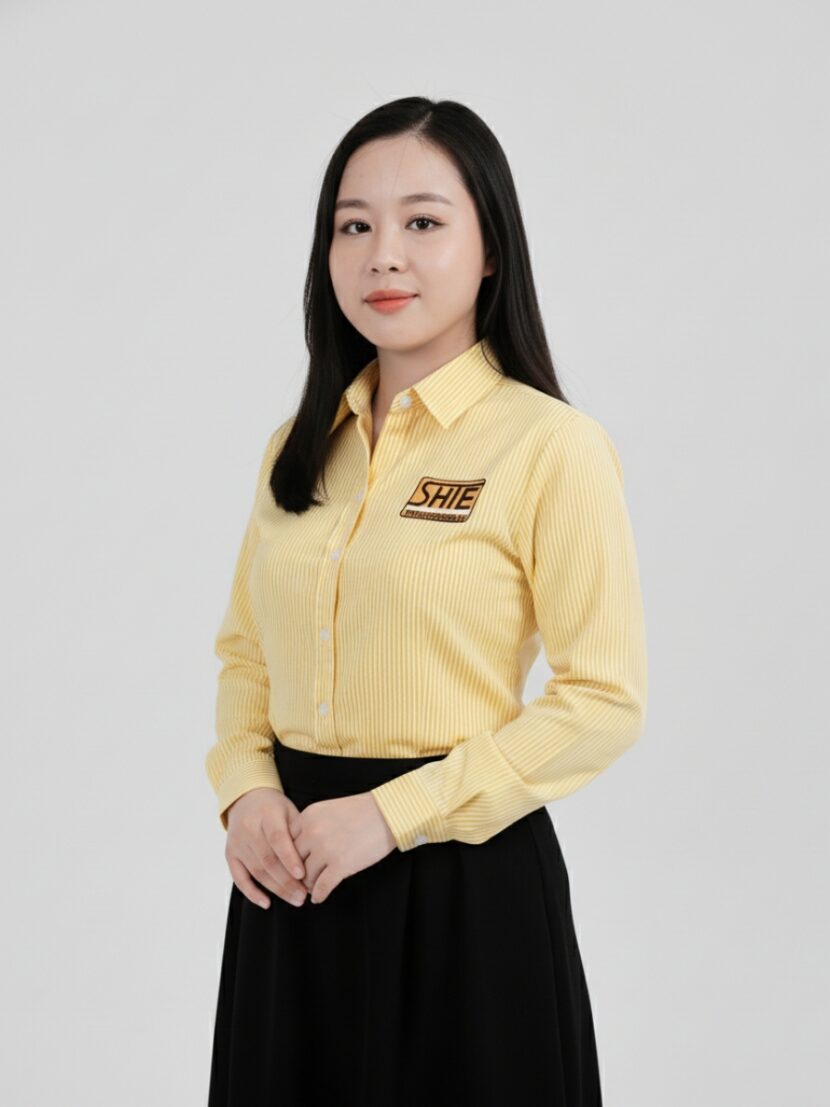 Áo Sơ Mi Đồng Phục phối sọc trắng vàng-36