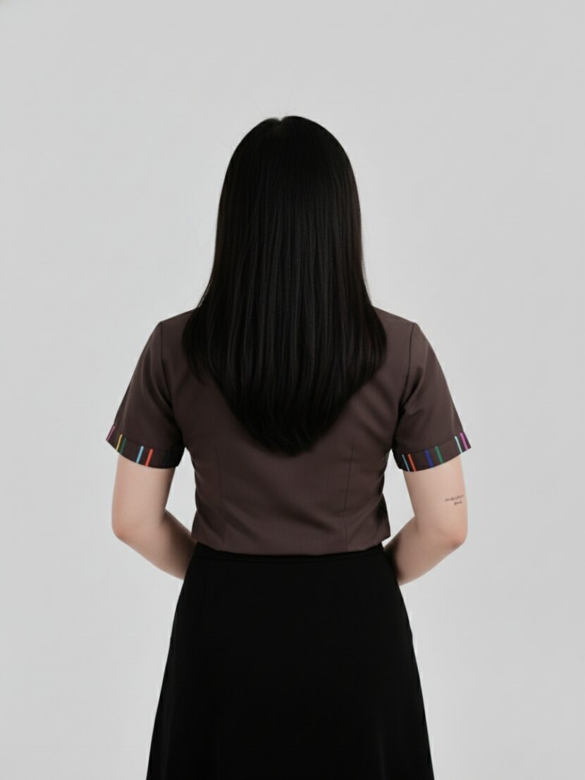 Áo sơ mi đồng phục màu nâu