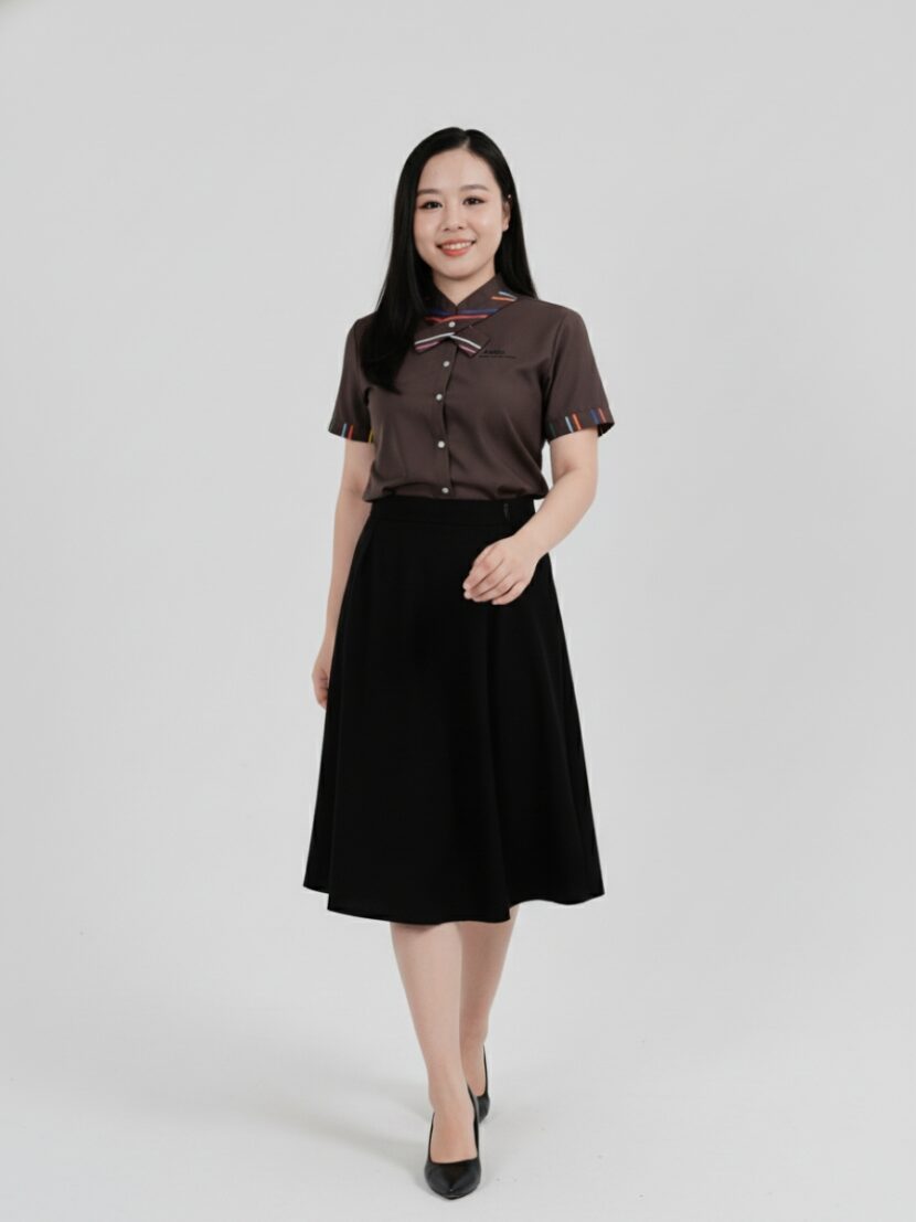 Áo sơ mi đồng phục màu nâu