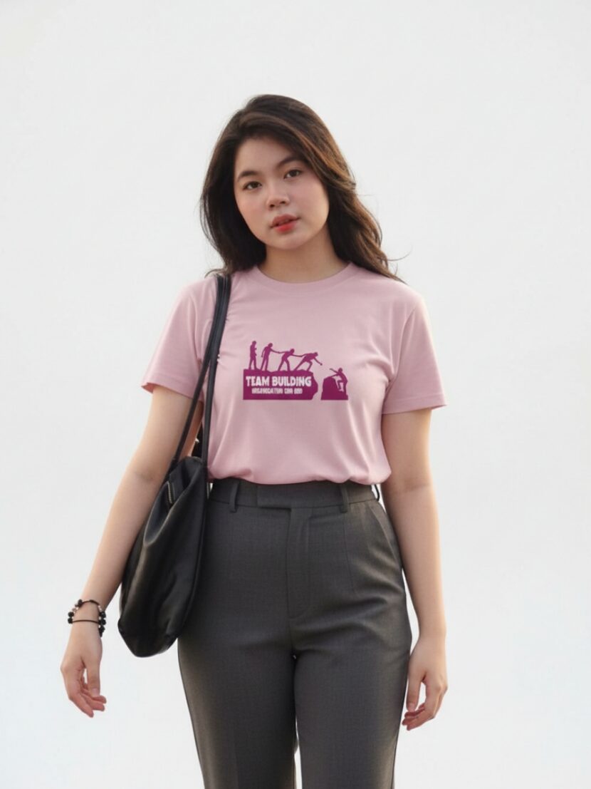 Áo team building màu hồng - 23