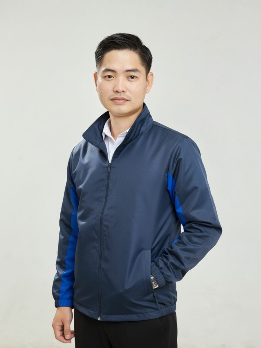 Áo khoác đồng phục phối 2 tone màu xanh dương - 07