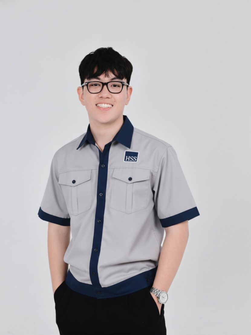 Áo đồng phục bảo hộ lao động màu xám sọc xanh dương – 10