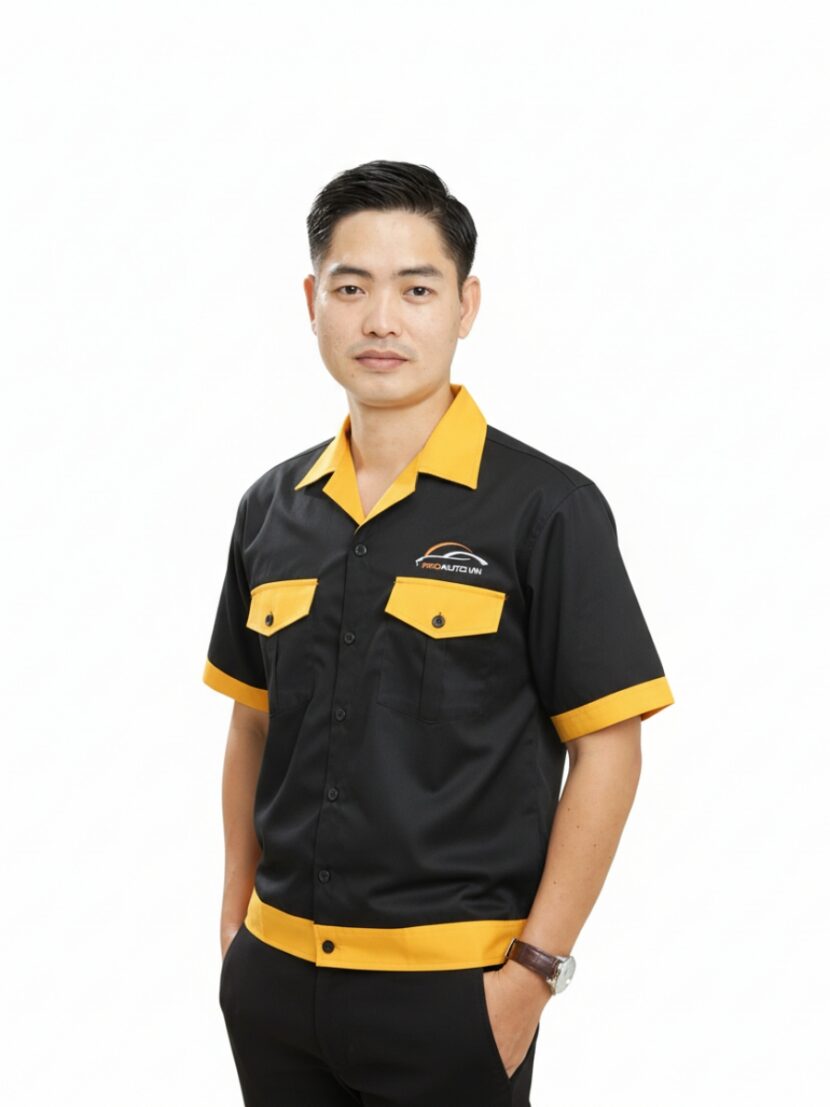 Đồng phục bảo hộ lao động phối màu đen vàng – 5