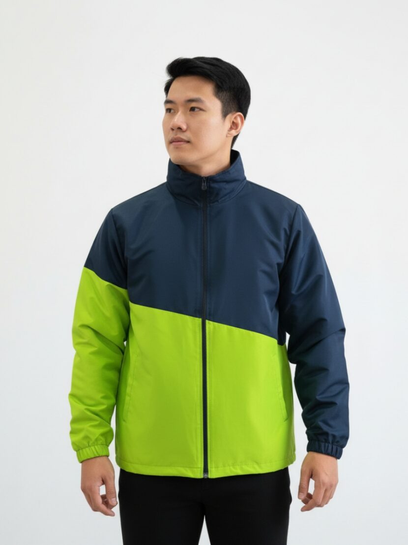 Đồng phục áo khoác xanh dương phối xanh lá - 09