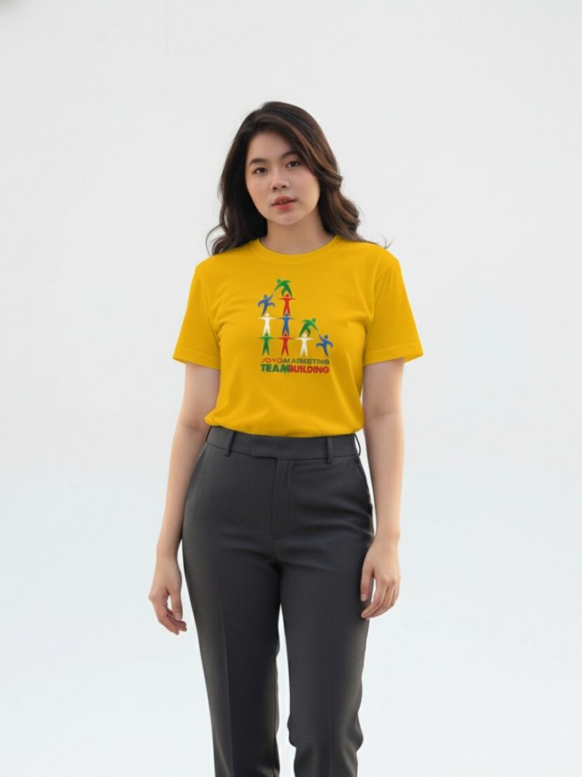 Áo thun team building màu vàng Joyo Marketing - 22