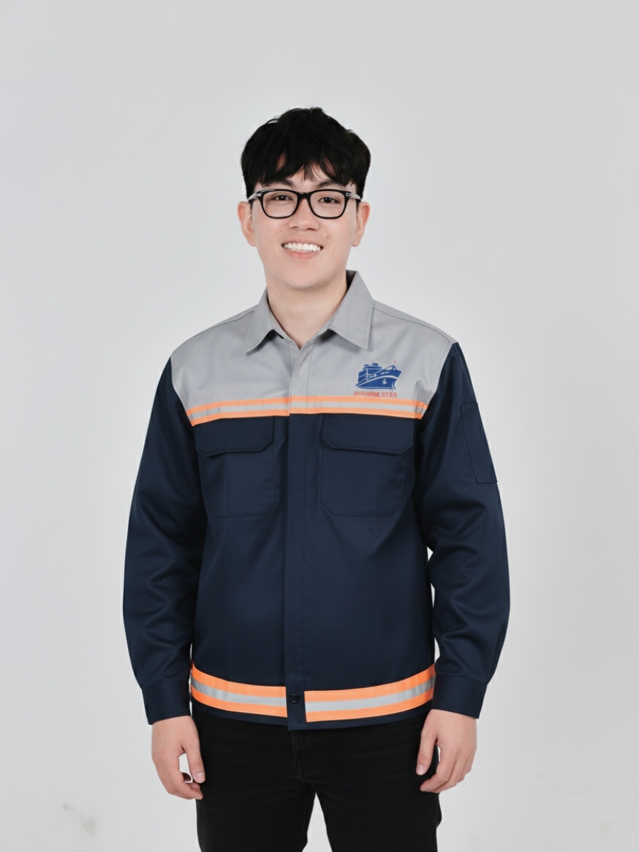 Đồng phục bảo hộ lao động màu xanh dương đậm - 9 Đồng phục bảo hộ lao động màu xanh dương đậm – 9