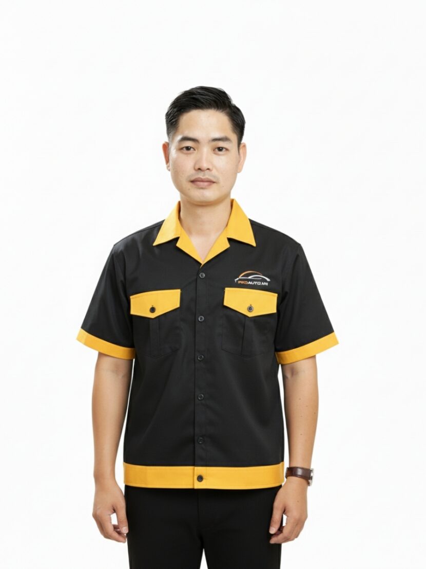 Đồng phục bảo hộ lao động phối màu đen vàng – 5