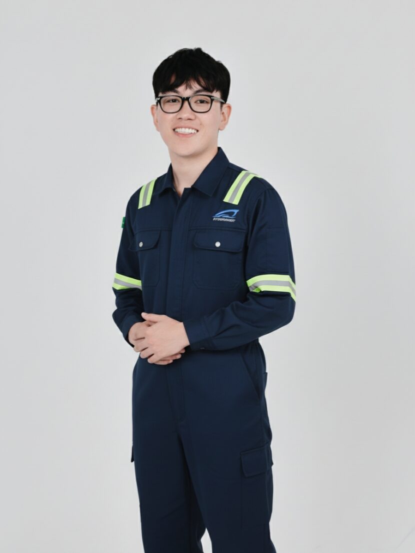 Đồng phục bảo hộ lao động màu xanh đen phối sọc phản quang – 6