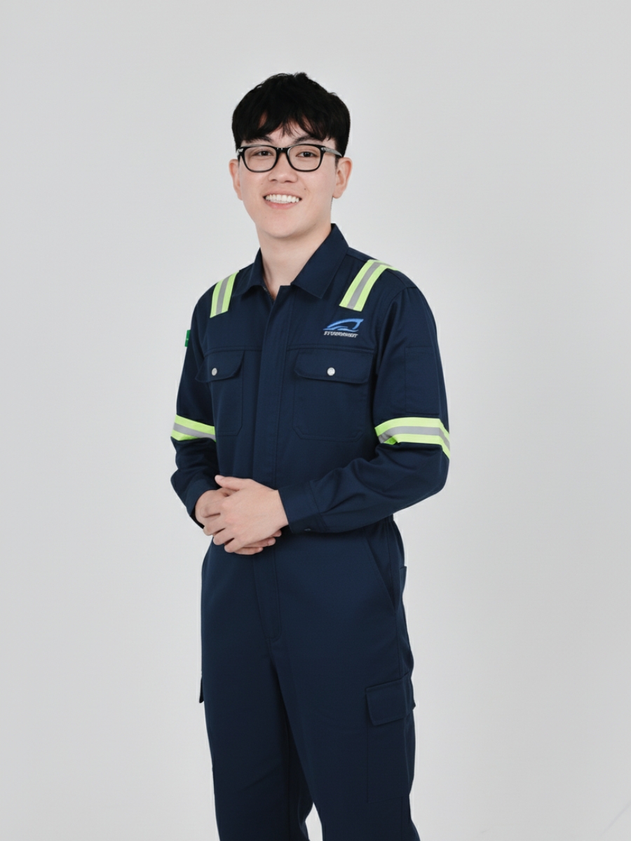 Đồng phục bảo hộ lao động màu xanh đen phối sọc phản quang - 6 Đồng phục bảo hộ lao động màu xanh đen phối sọc phản quang – 6