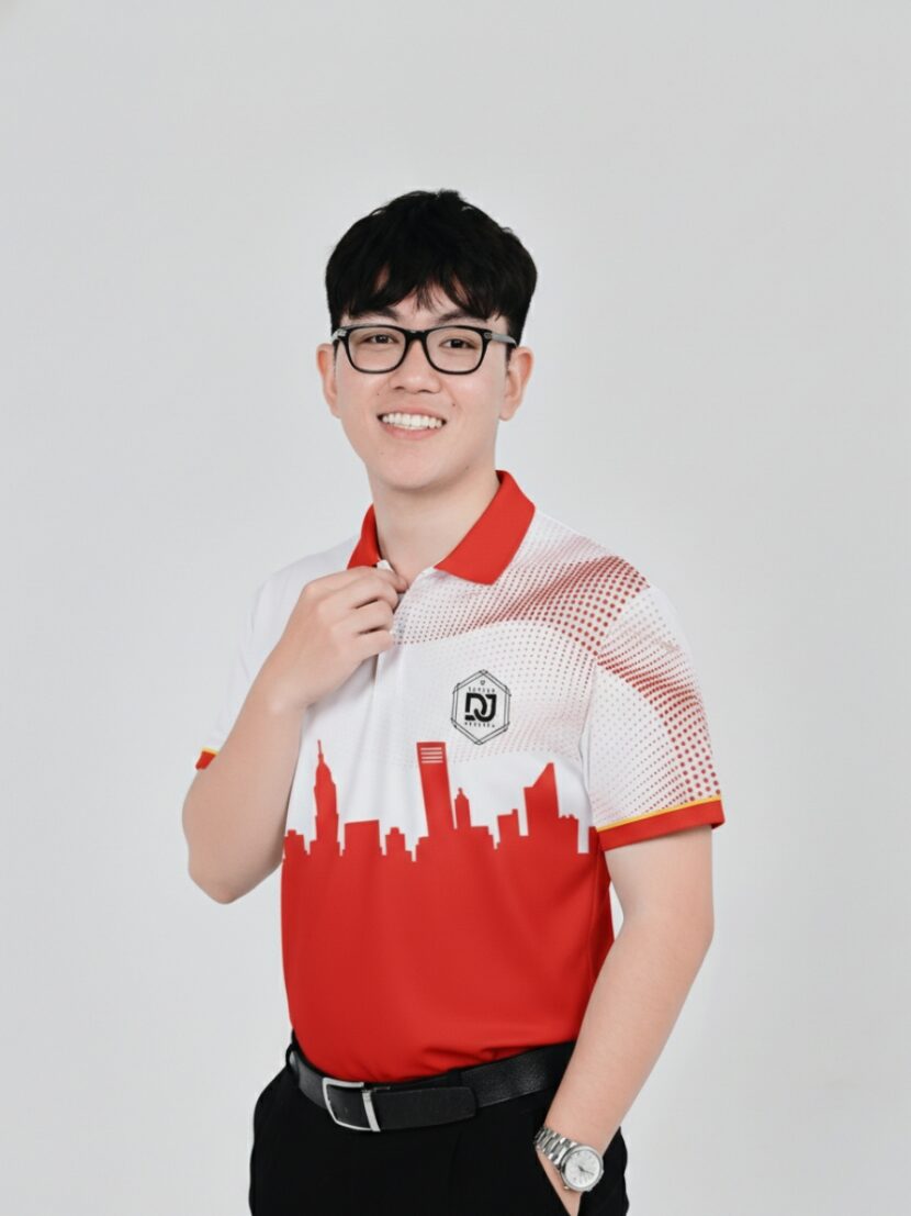 Áo thun team building phối màu đỏ trắng - 16