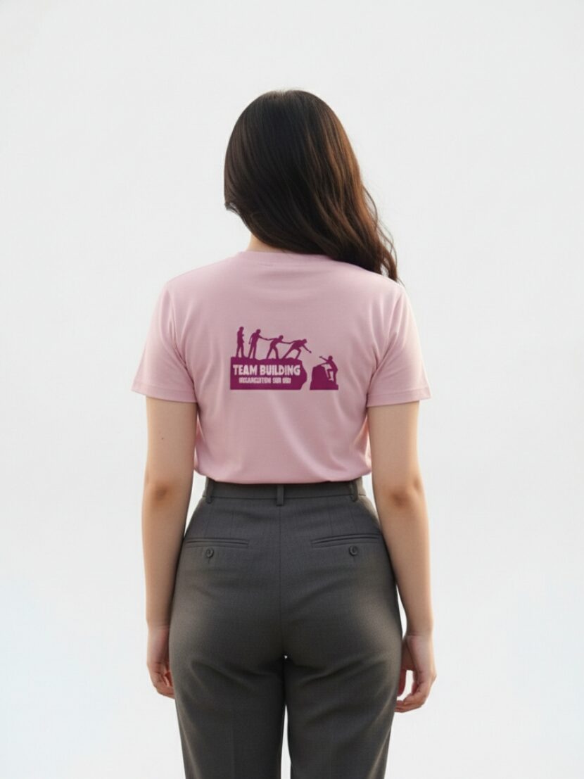 Áo team building màu hồng - 23