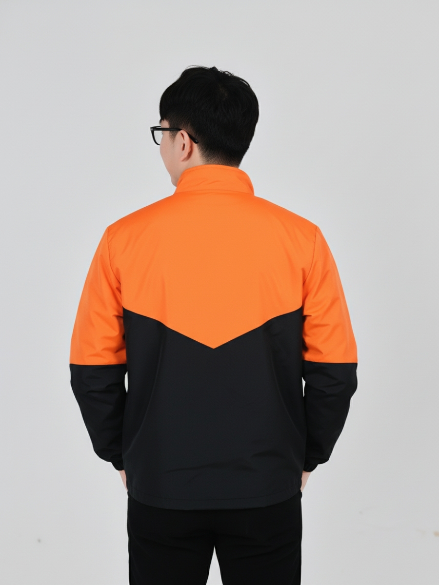 Đồng phục áo khoác gió cam phối nâu - 06 batch virtual try on pose 3 11 1