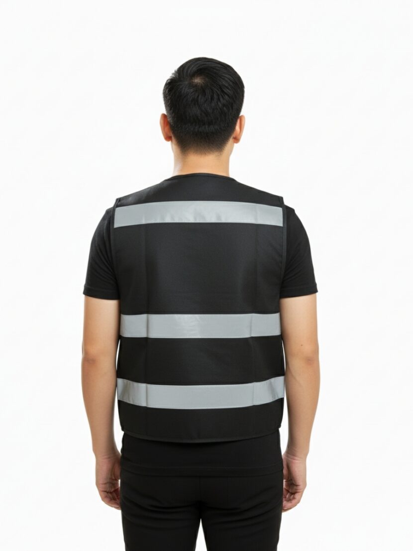 Đồng phục gile bảo hộ lao động màu đem xám - 3 Đồng phục gile bảo hộ lao động màu đem xám – 3