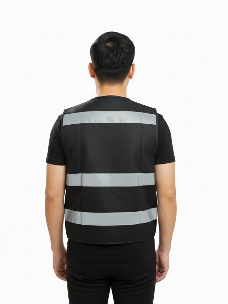 Đồng phục gile bảo hộ lao động màu đem xám - 3 Đồng phục gile bảo hộ lao động màu đem xám – 3