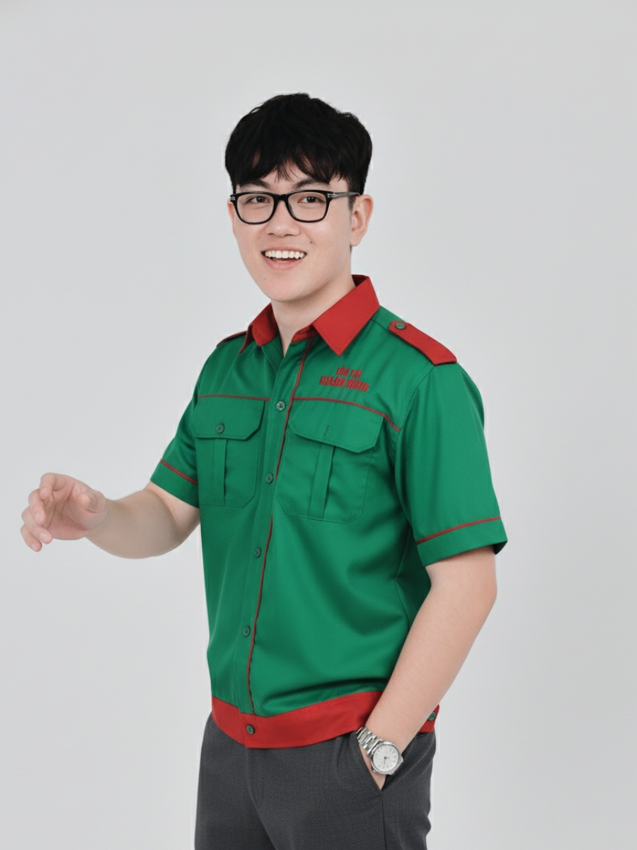 Đồng phục bảo hộ lao động phối màu xanh lá đỏ - 11 Đồng phục bảo hộ lao động phối màu xanh lá đỏ – 11