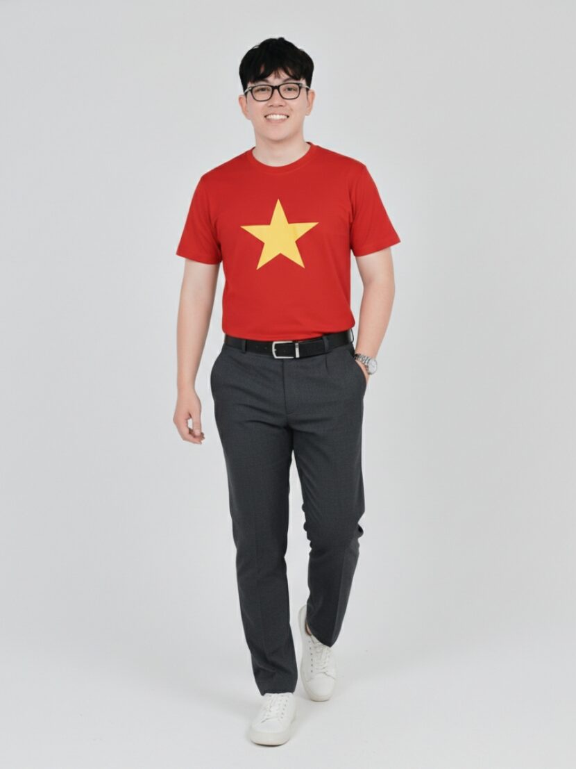 Áo thun team building phối màu đỏ vàng - 15