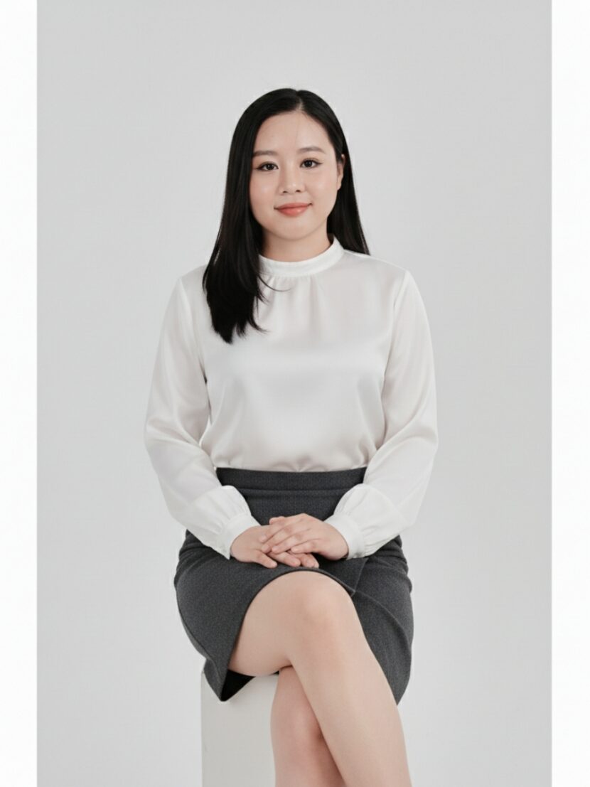 Váy đồng phục chữ A công sở - 16