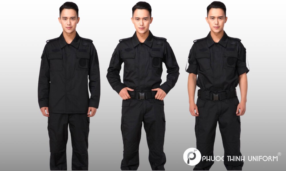 Mẫu đồng phục vệ sĩ với phong cách hiện đại, mạnh mẽ, xây dựng hình ảnh đội ngũ an ninh chuyên nghiệp