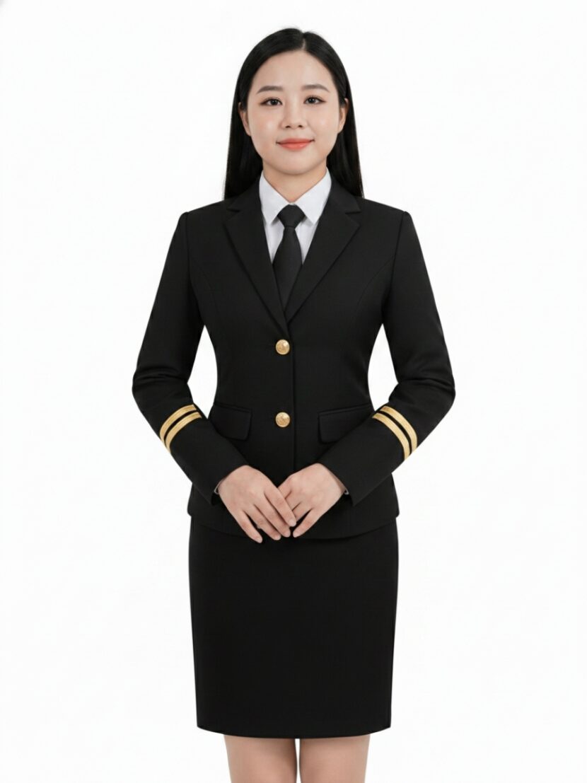 Đồng phục vest 2 cúc sọc vàng - 23