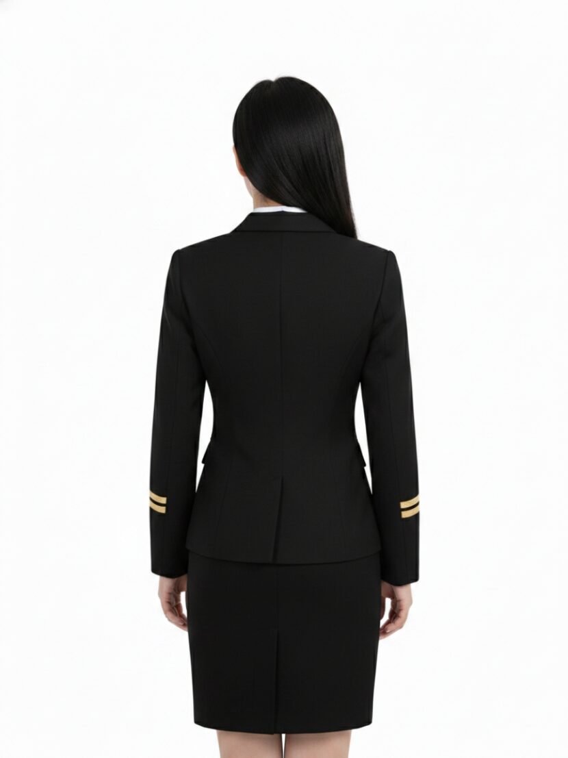 Đồng phục vest 2 cúc sọc vàng - 23