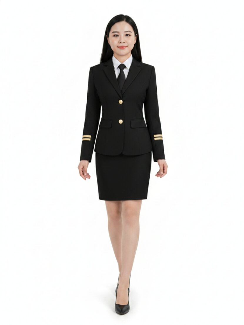Đồng phục vest 2 cúc sọc vàng - 23