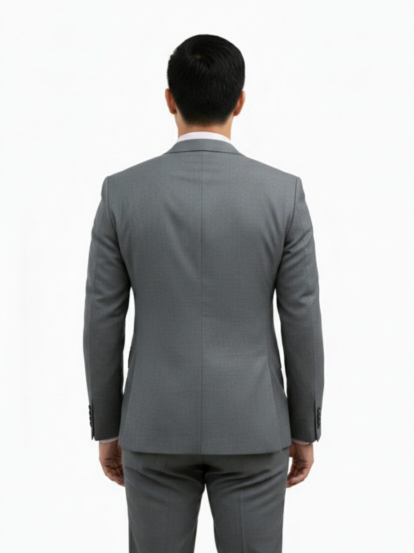 Đồng phục vest nam màu xám có túi trước ngực - 03
