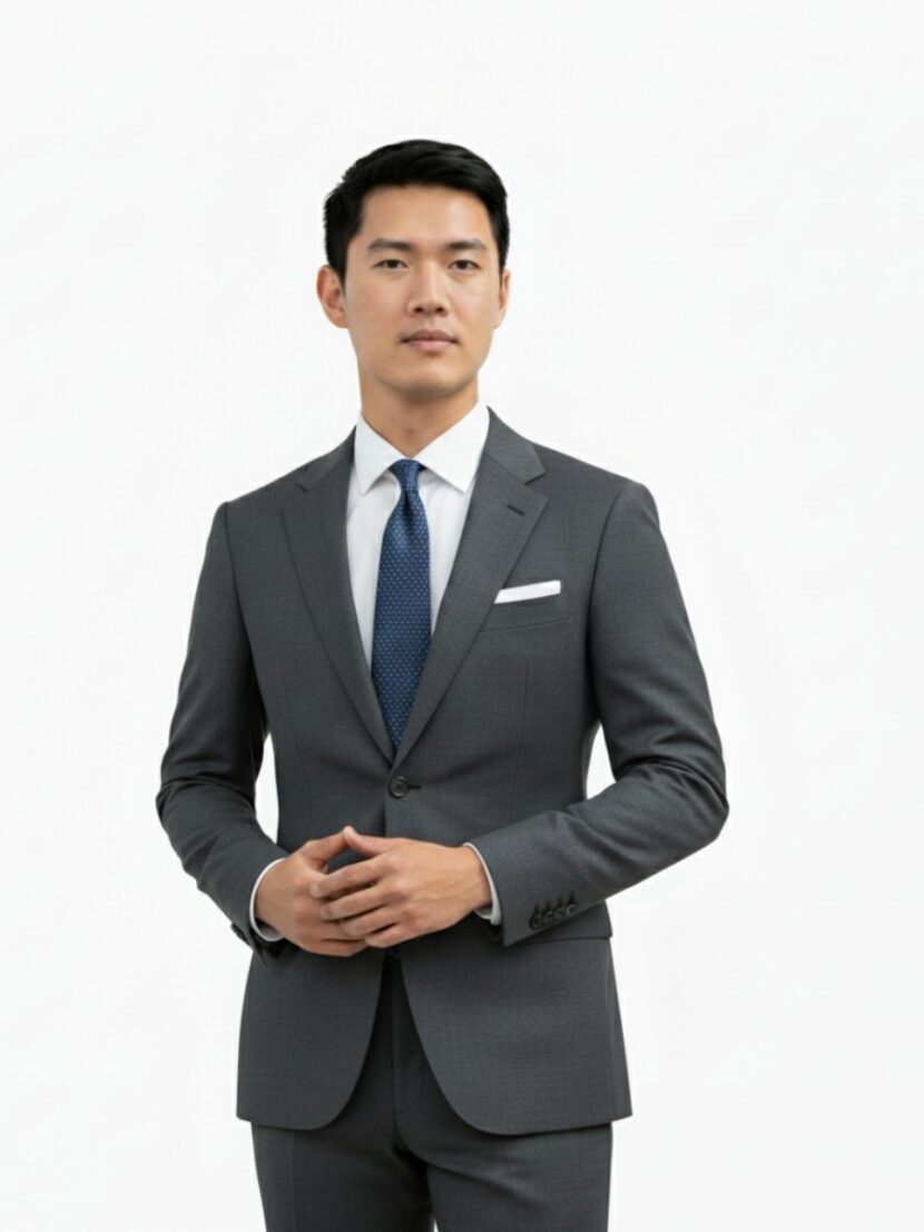 Đồng phục vest nam màu xám đậm 2 cúc - 07