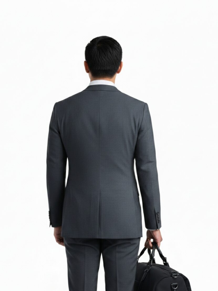 Đồng phục vest nam màu xám đậm 2 cúc - 07