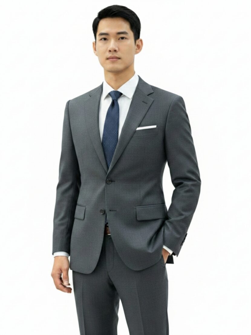 Đồng phục vest nam màu xám tro túi nắp - 04