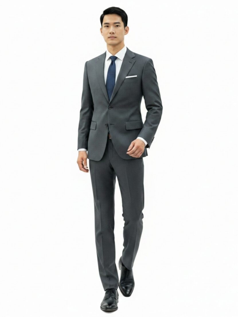 Đồng phục vest nam màu xám tro túi nắp - 04