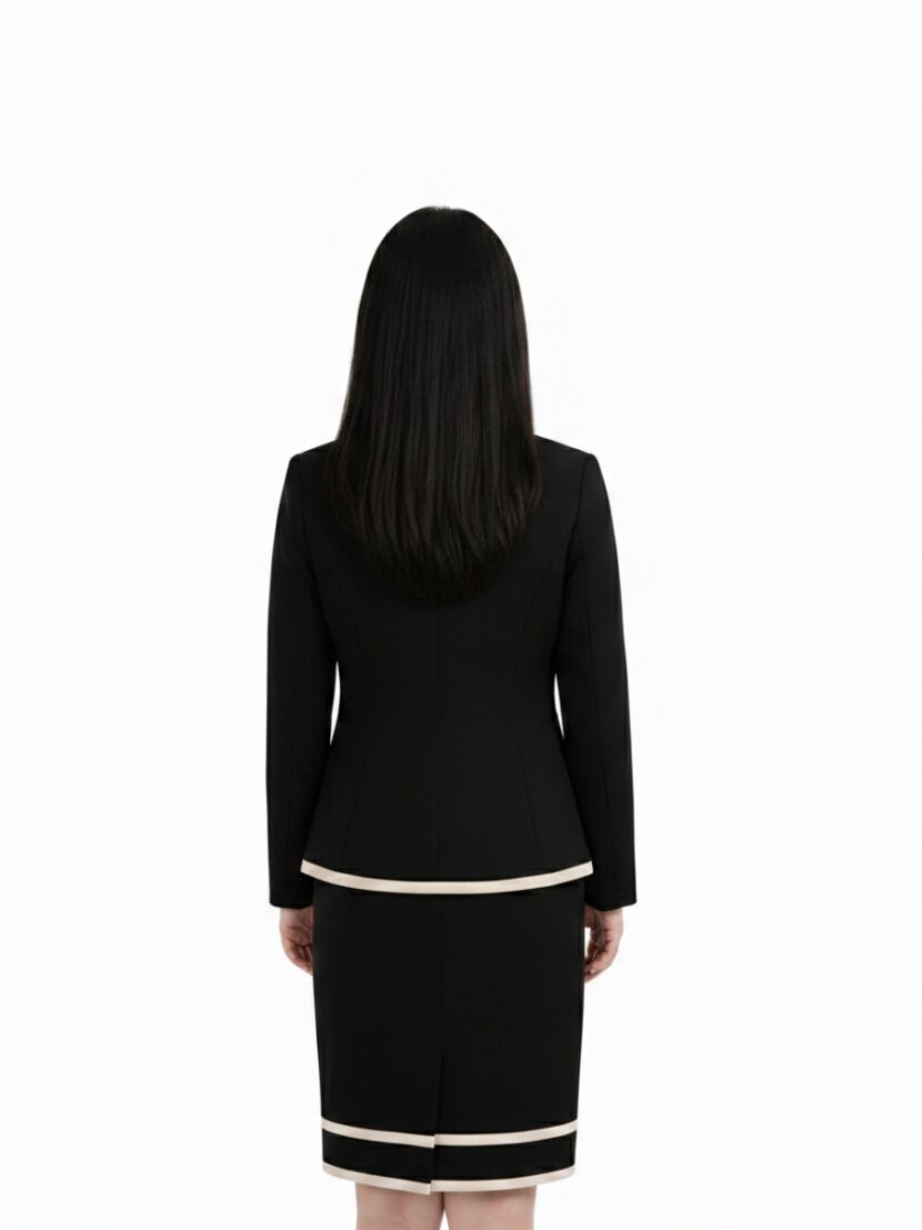 Đồng phục vest nữ không cổ phối viền - 17
