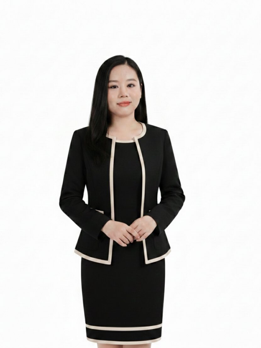 Đồng phục vest nữ không cổ phối viền - 17