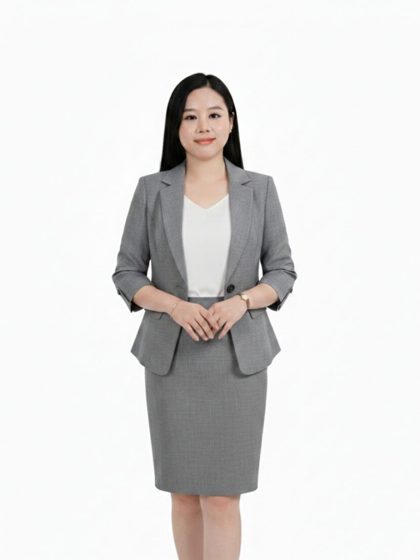 Đồng phục vest nữ xám tay lỡ - 18