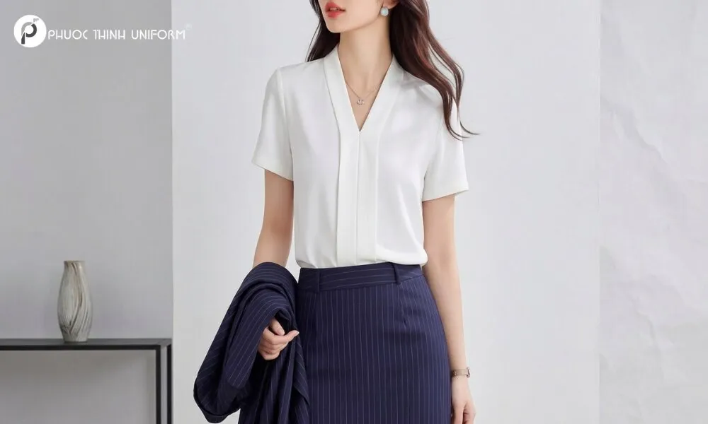 Áo sơ mi cổ chữ V