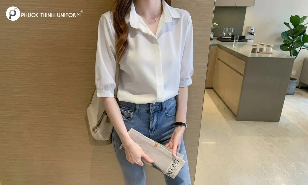 Áo sơ mi công sở tay lỡ 