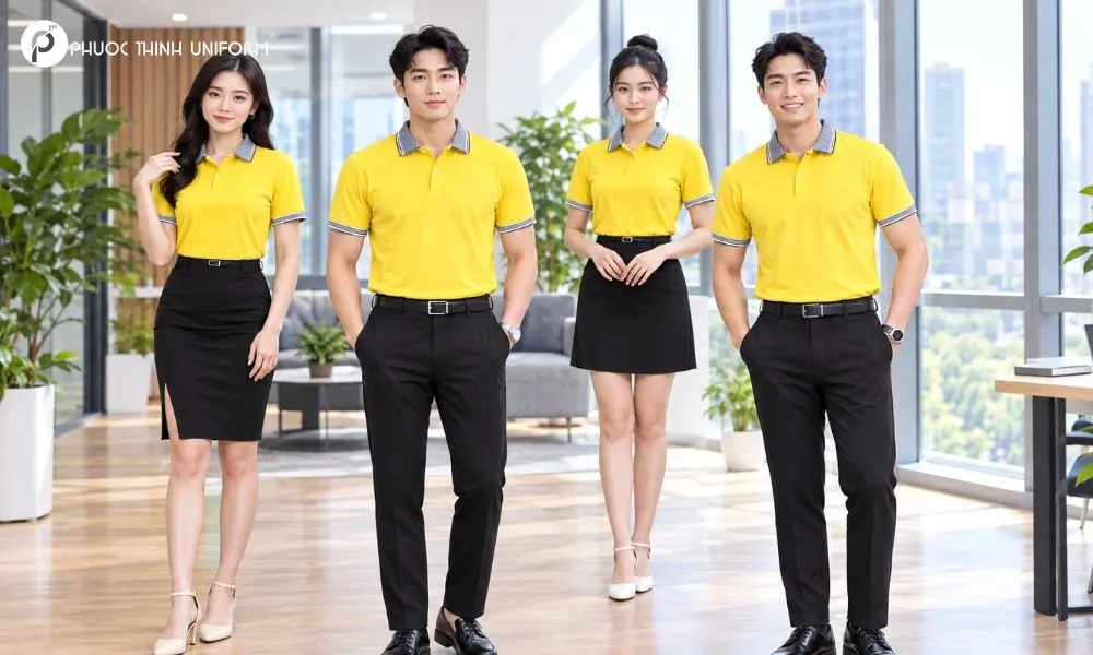 Áo polo đồng phục Tiến Anh Bekery Bộ đồng phục nhân viên văn phòng với áo thun polo lịch sự, chuyên nghiệp
