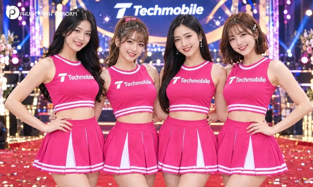 Áo polo đồng phục Tiến Anh Bekery Đồng phục nhân viên PG sự kiện nổi bật với trang phục màu hồng