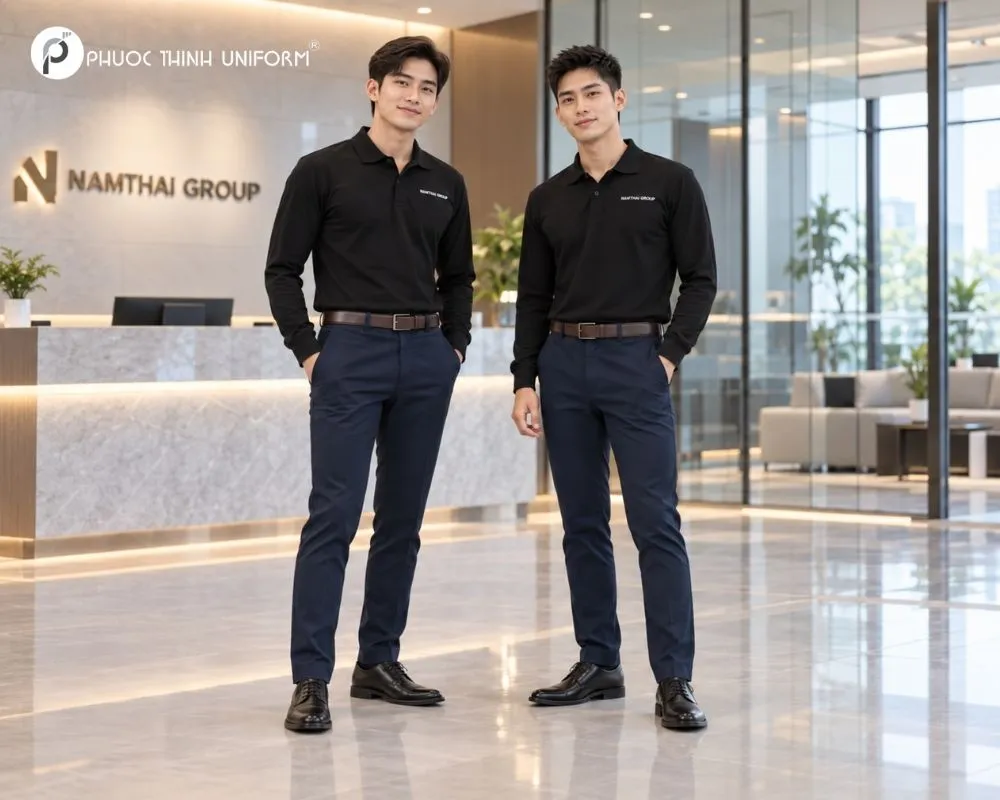 Áo đồng phục có cổ tay dài mang lại vẻ ngoài lịch sự và gọn gàng